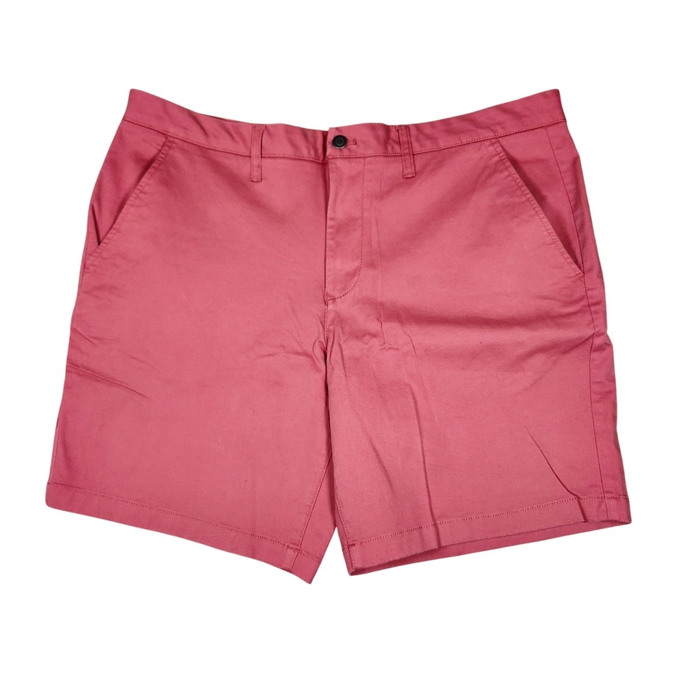 Member's Mark Flat Front Twill Short Salmon Pink‎ Cotton Stretch Casual Size 40